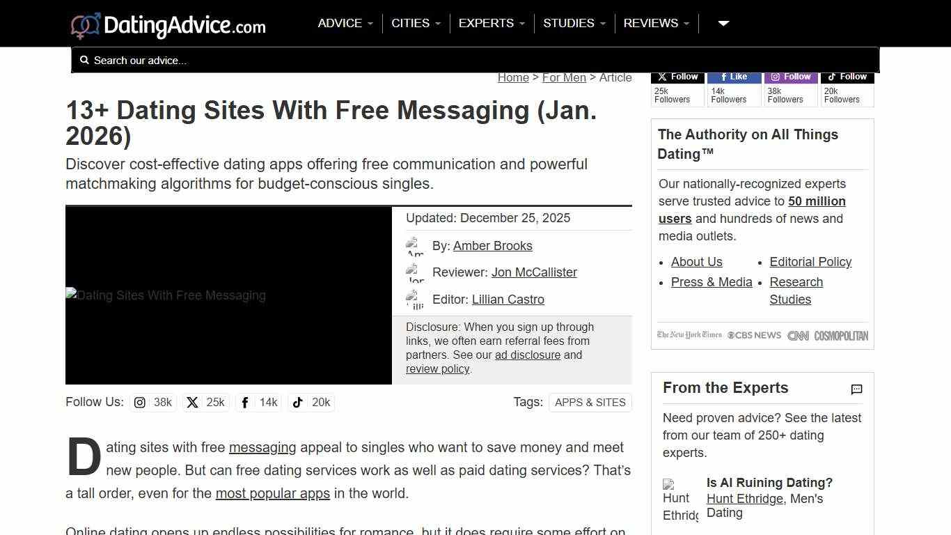 12 Dating Sites With Free Messaging (Jan. 2026)