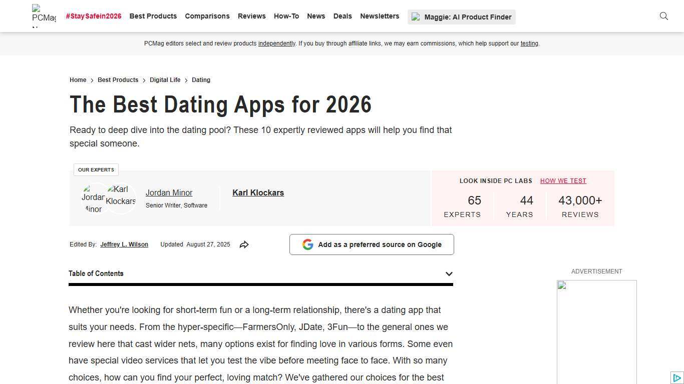 The Best Dating Apps We've Tested for 2026 PCMag
