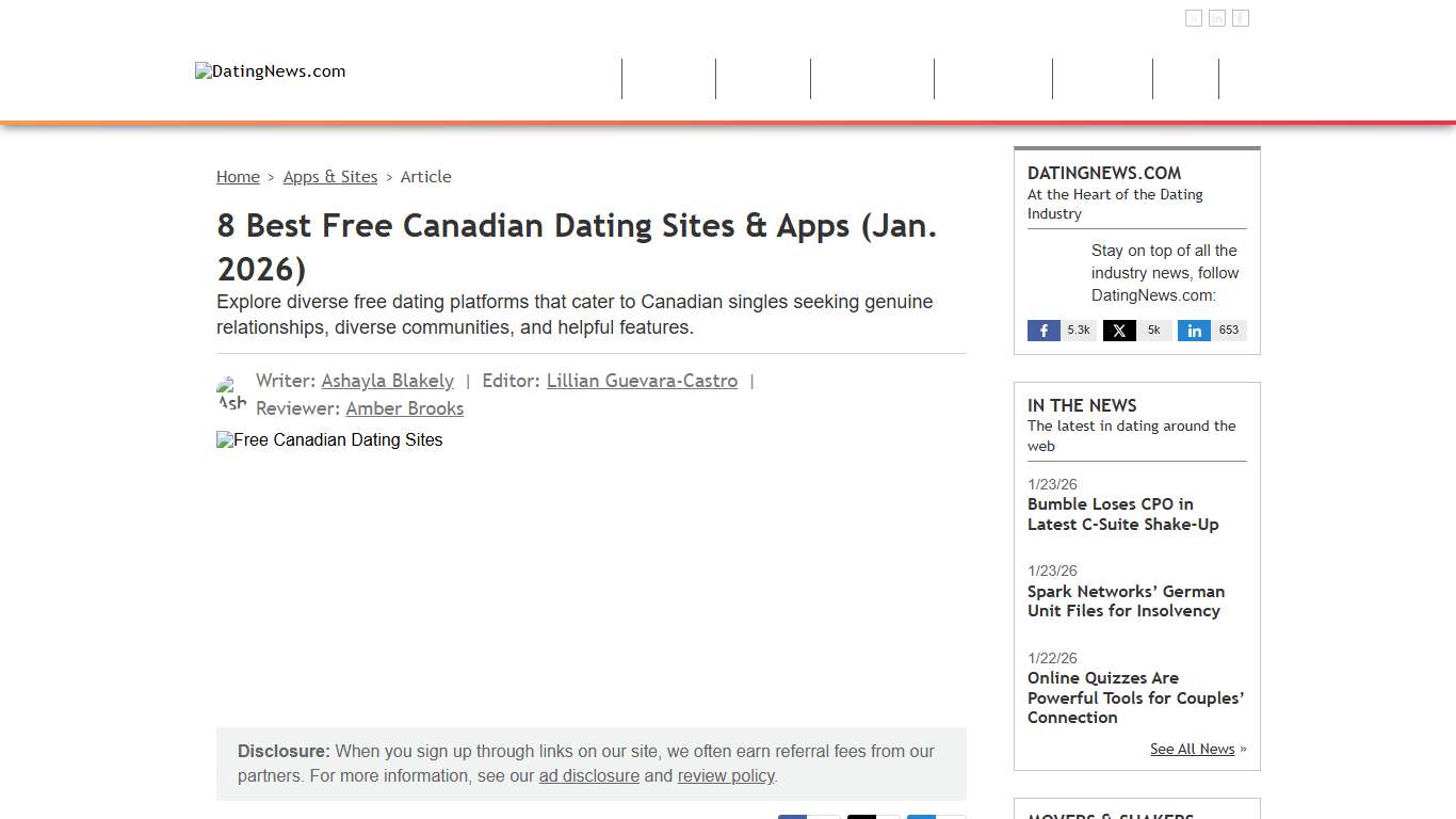 8 Best Free Canadian Dating Sites & Apps (Jan. 2026)